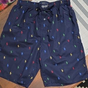 Polo by Ralph Lauren Blue  Sleep Shorts with Pony Print *Size MED**